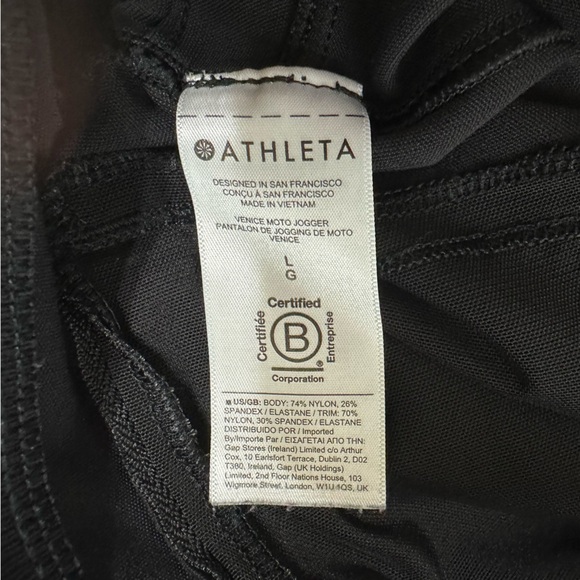 Athleta Women's Venice Moto Black High-Waisted Jogger Pants Black Sz L EUC - Picture 11 of 16